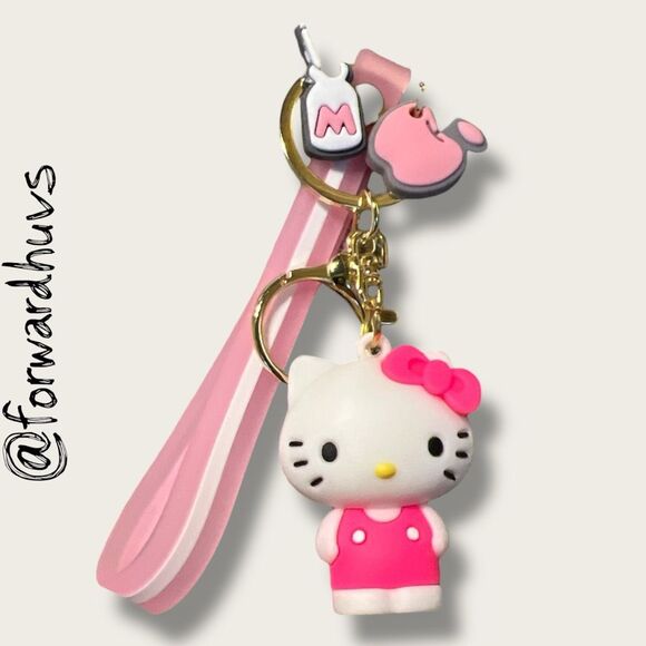 Bundle Sale 3 for $15 | Hello Kitty Keychain – Pink Strap with Charms - Picture 1 of 10